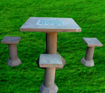 Conjunto de mesas quadradas com quatro banquetas